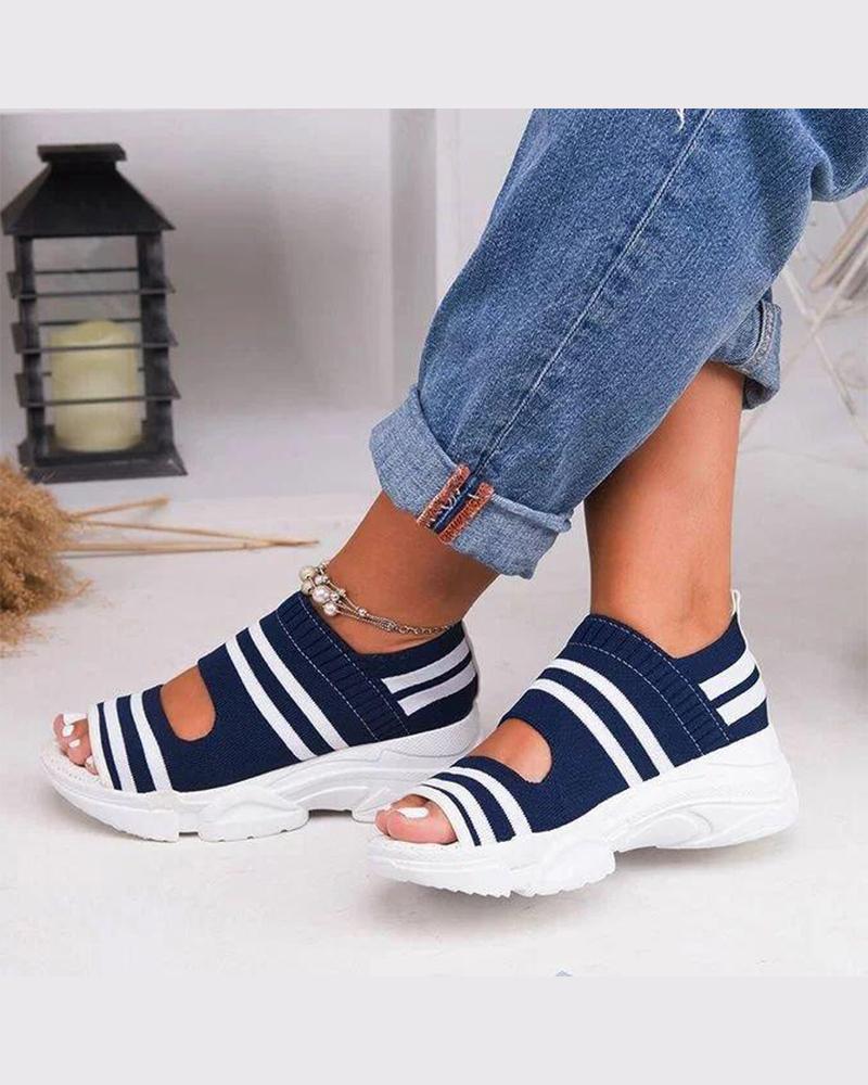 

Peep Toe Sneaker Bottom Sandals, Blue