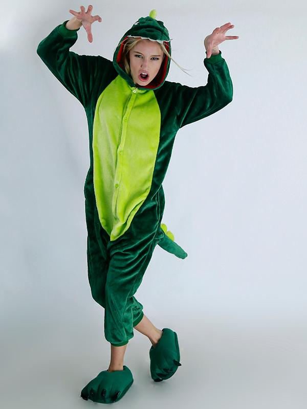 

Unisex Cute Green Dinosaur Cartoon Onesies Animal Pajamas