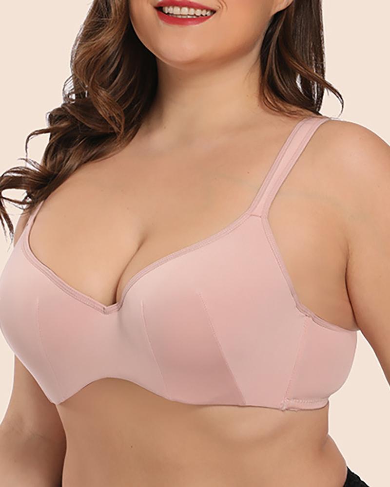 

Plus Size Plain Bustier Bra, Nude