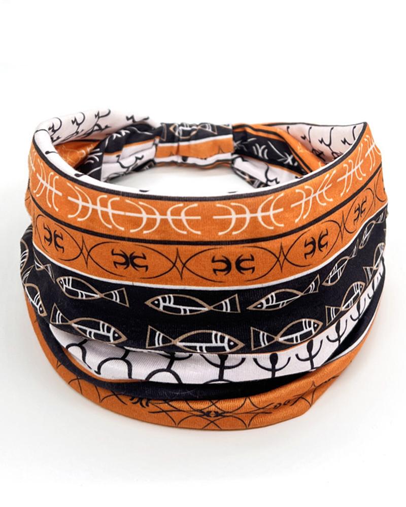 

1pc Bohemian Geometric Print Yoga Sports Wide Headband, Style3