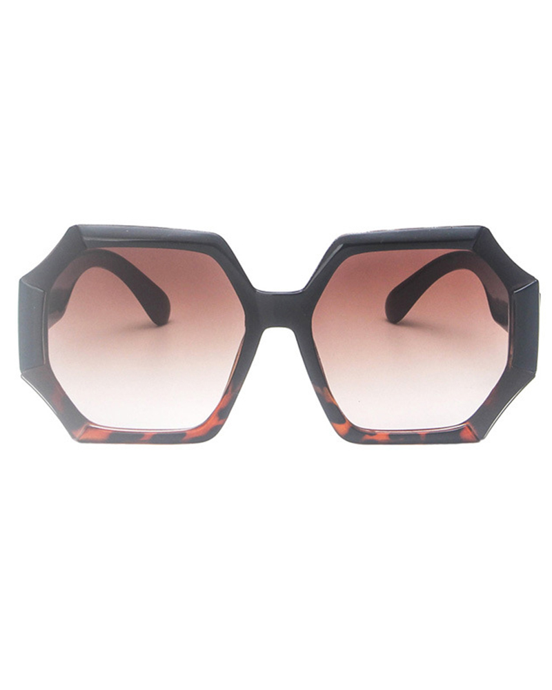 

1Pair Geometric Asymmetrical Trendy Street Sunglasses, Brown