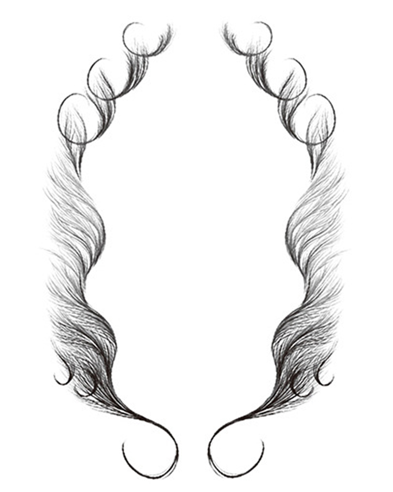 

Fake Edges Curly Baby Hair Tatto Stickers, Style3