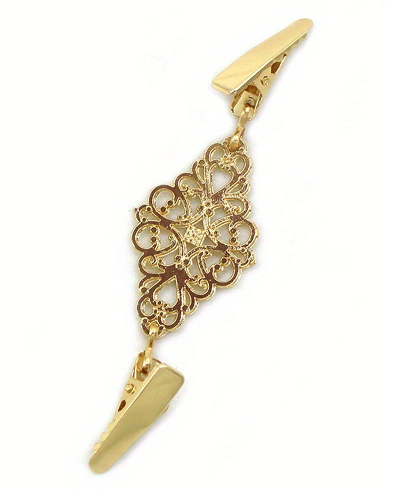 

1pc Retro Hollow Out Buckle Clothing Decoration Brooch Pin, Gold