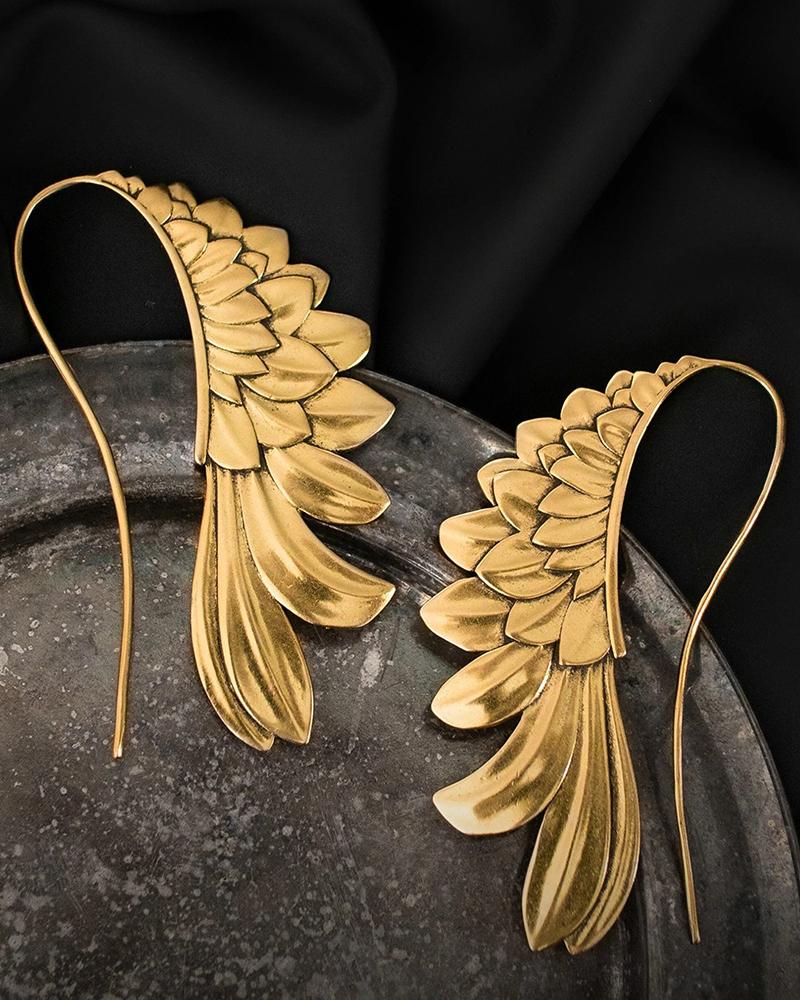 

1Pair Angel Wings Shaped Hook Earrings, Gold