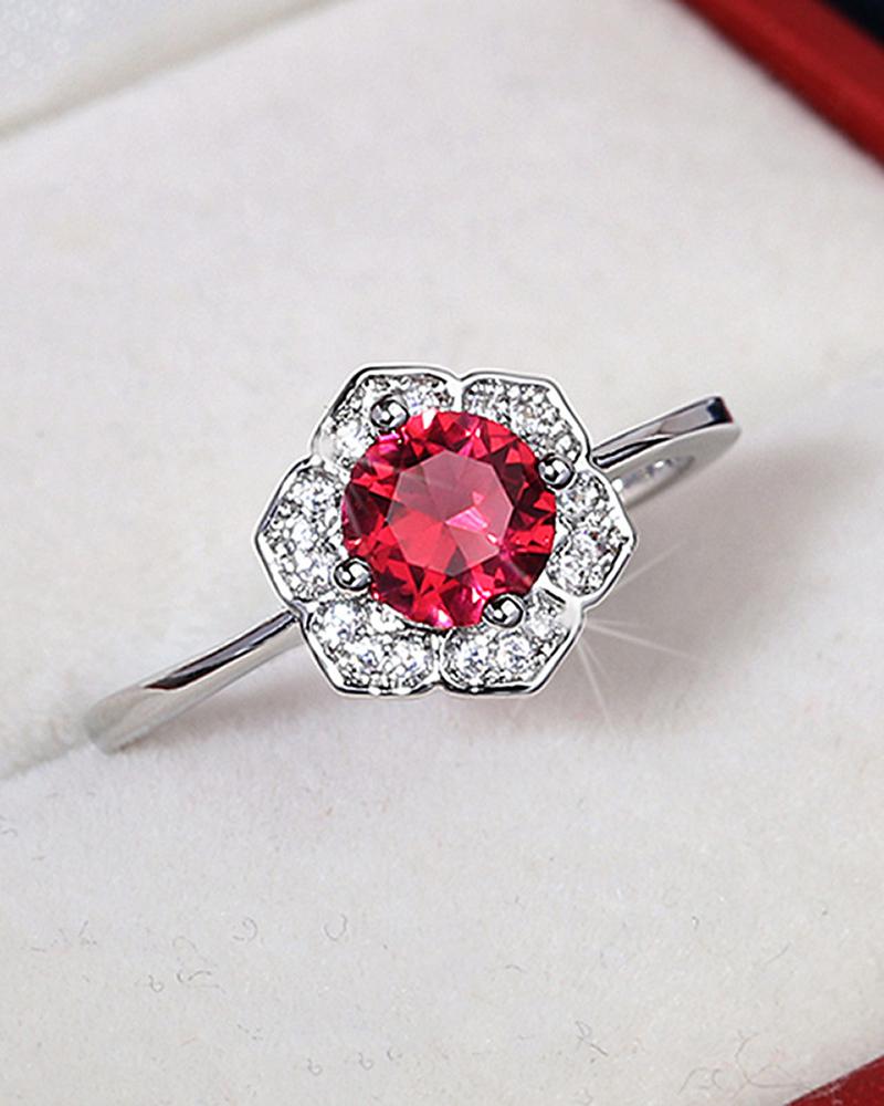 

Gem Stone Floral Shaped Ring, Style1