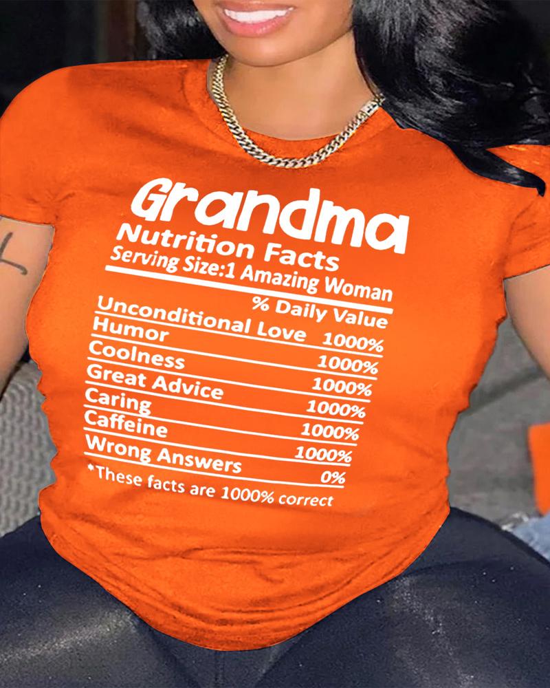 

Plus Size Letter Print Casual T-shirt, Orange