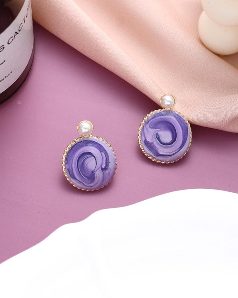 

1Pair Floral Pattern Earrings, Style2