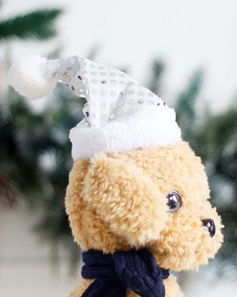 

Christmas Sequins / Plain Pom Pom Santa Hat For Pets, Style3