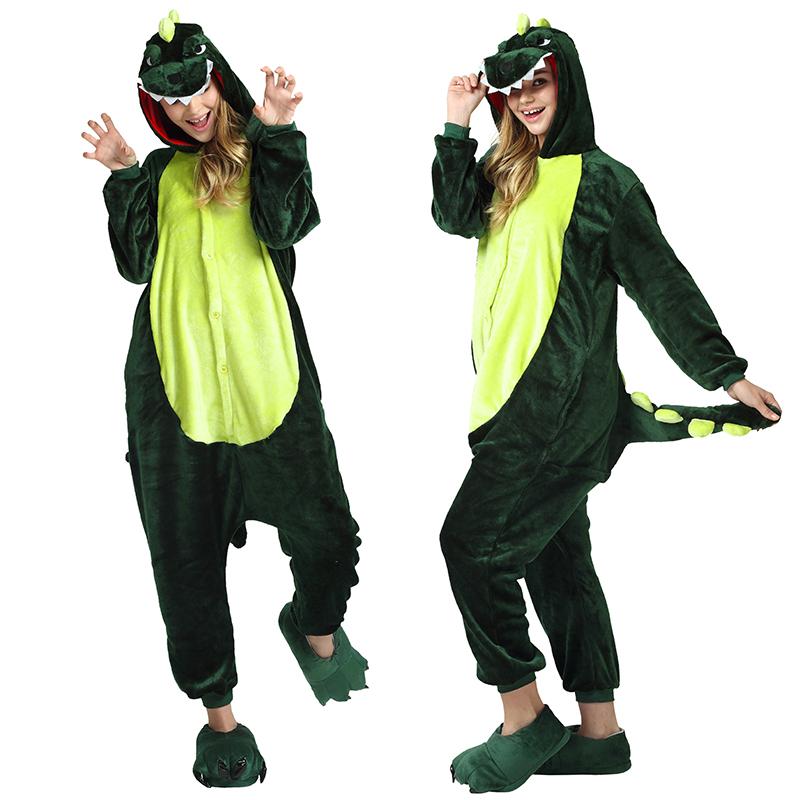 

Unisex Cute Green Dinosaur Cartoon Onesies Animal Pajamas