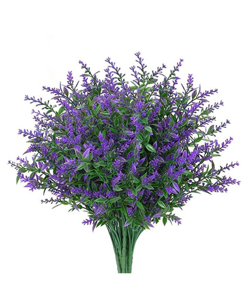 

8PCS Artificial Lavender Plant Lifelike Faux Silk Flowers for Weddings, Crafting, Kitchen Decor or Home Decor, Blue