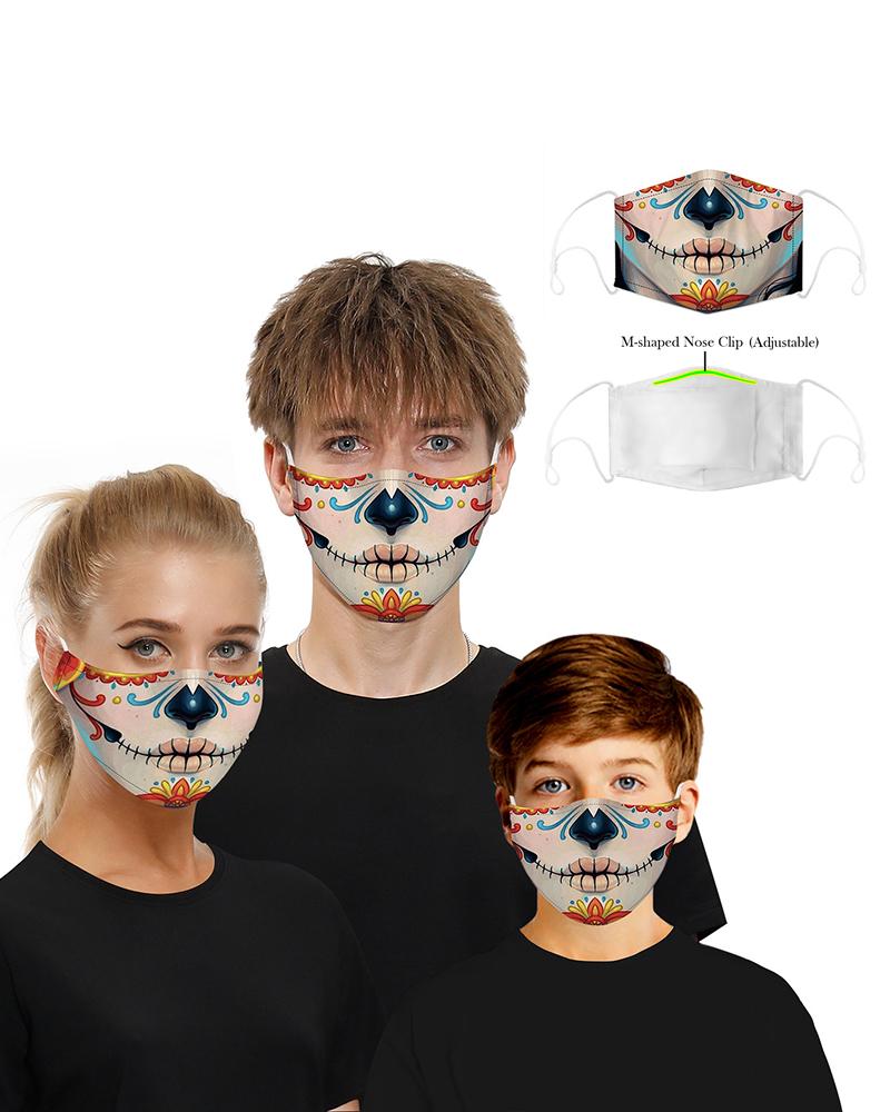 

Skull Print Breathable Mouth Mask Washable And Reusable, Style3