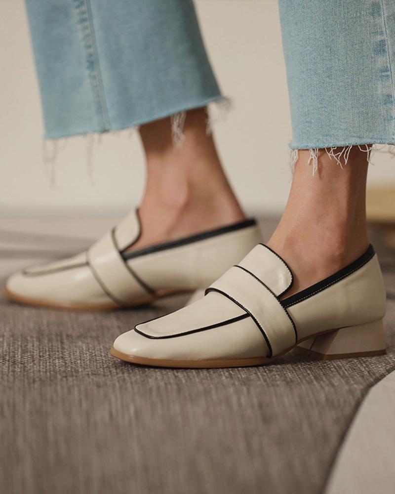 

Square Toe Chunky Loafers, White