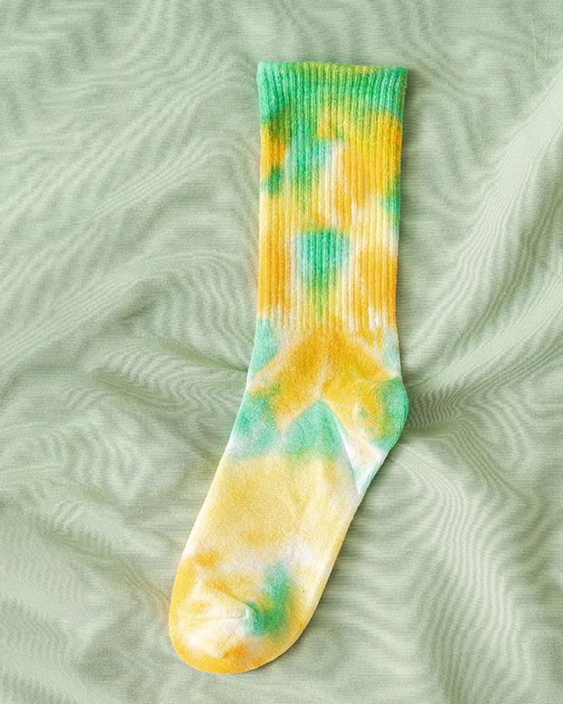 

1Pair Tie Dye Print Long Socks, Style3