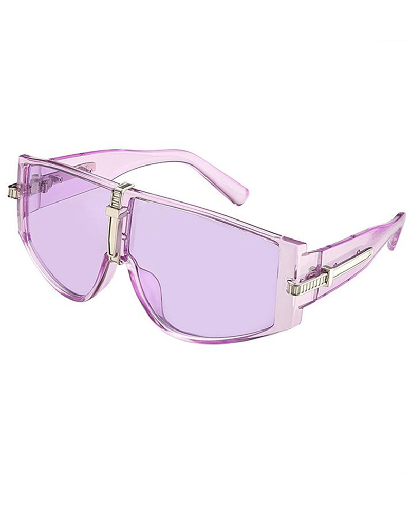 

1Pair Flat Top Square Frame Gradient Sunglasses, Purple