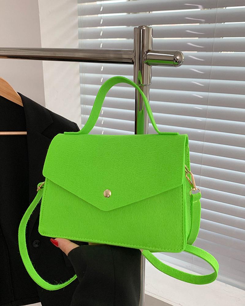 

Square Crossbody Bag With Handle, Green