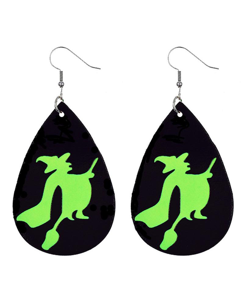 

1Pair Halloween Graphic Print Luminous Drop Earrings, Style6