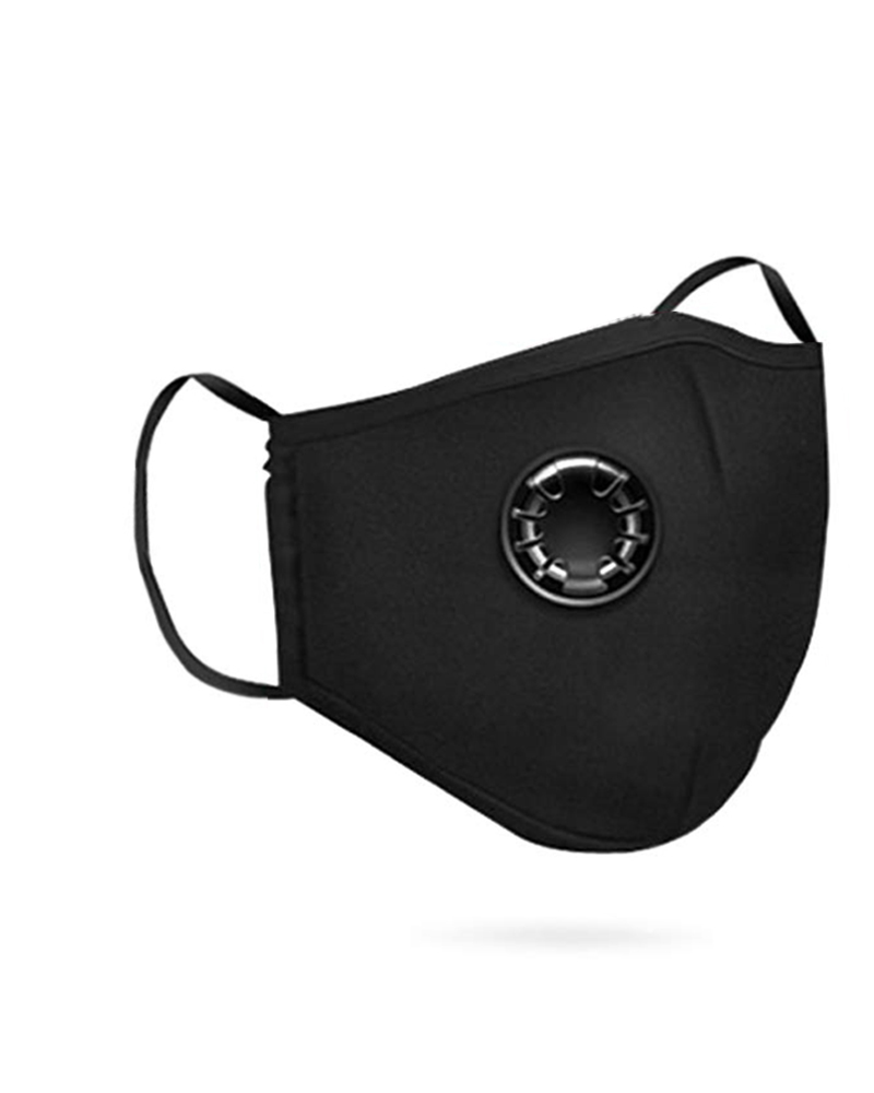 

Cotton Reusable Washable Face Mask With Valve (2 fillters as gift), Black