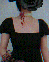 

1pcs Halloween Gothic Blood Drop Pearl Tassel Choker Necklace, Red