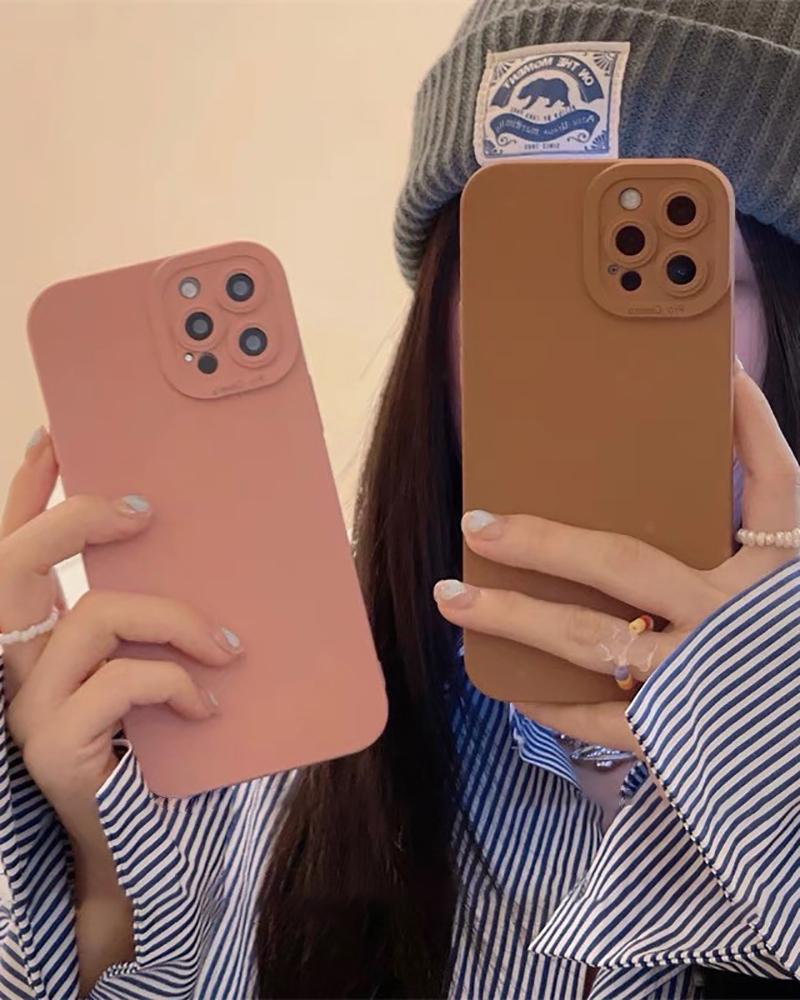 

Simple Soft Plain iPhone Case, Brown