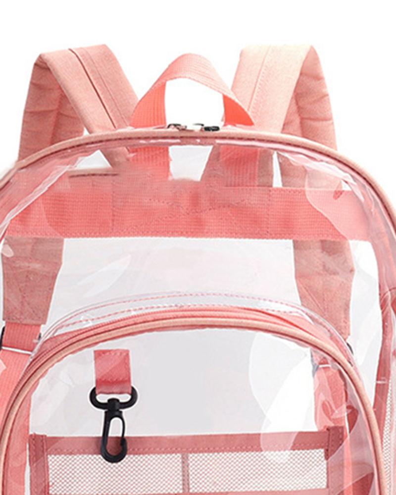 

Heavy Duty Transparent Clear See Through Backpack, Pink