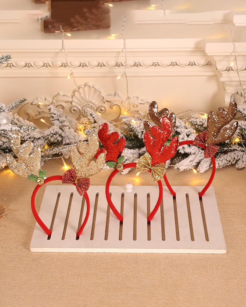 

Cute Christmas Headbands Fancy Reindeer Antlers Santa Xmas Party For Kids Adults, Red