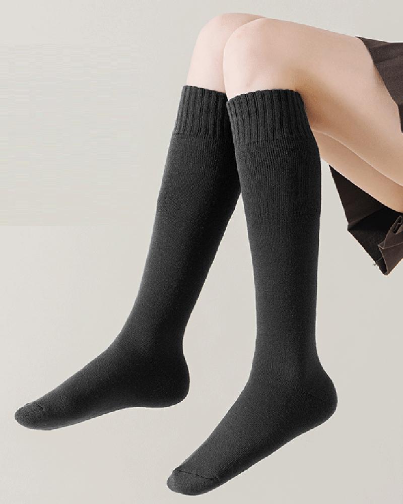 

1Pair Winter Fuzzy Thermal Over-The-Calf Socks, Black
