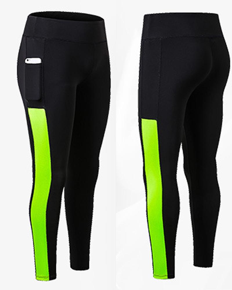 

Pocket Design High Waist Butt Lift Leggings, Green