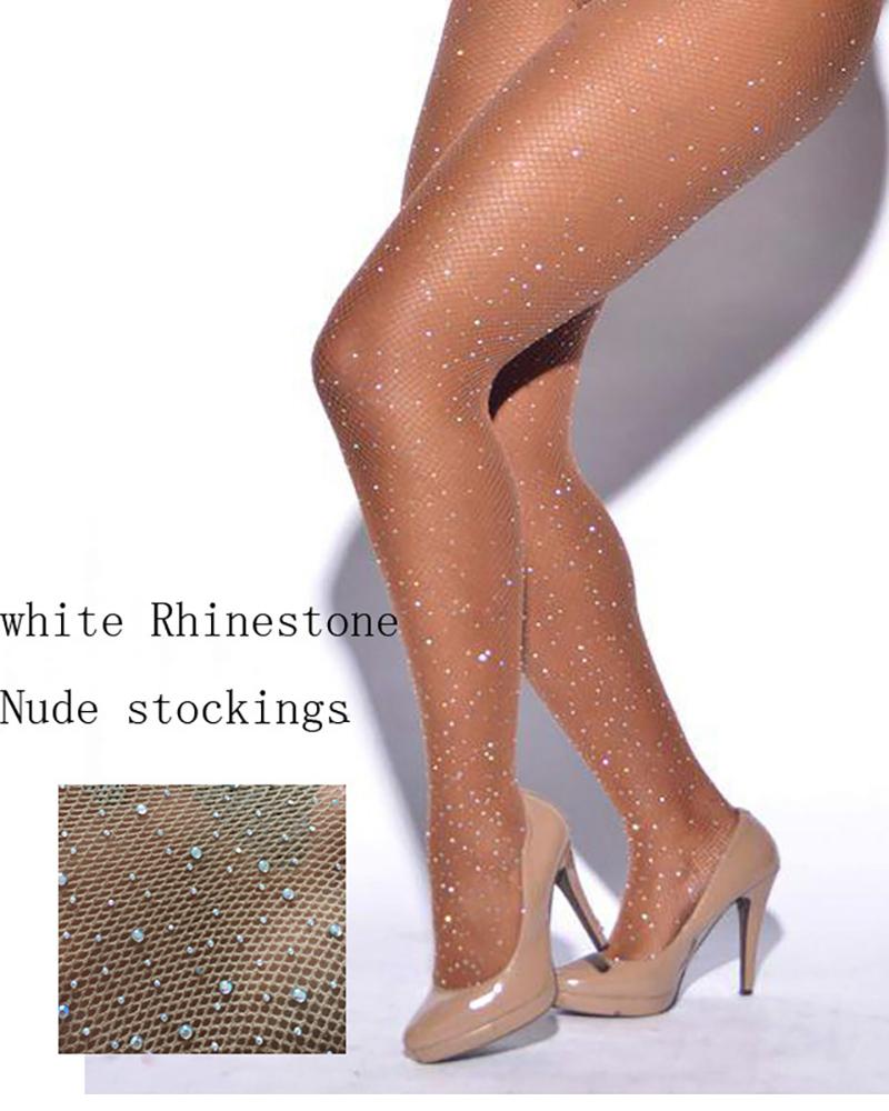 

Fishnet Rhinestone Decor Stockings, Nude