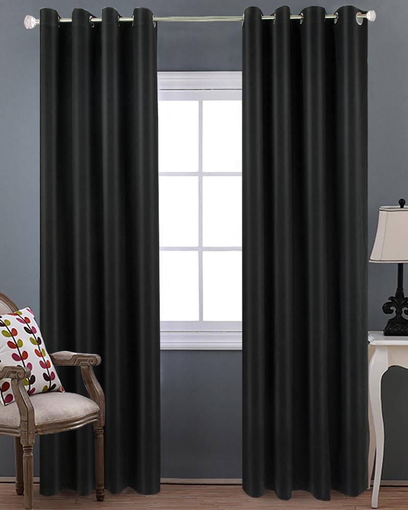 

Black Blackout Curtains Back Tab and Rod Pocket Blackout Panels Curtains for Living Room, Room Darkening Curtains