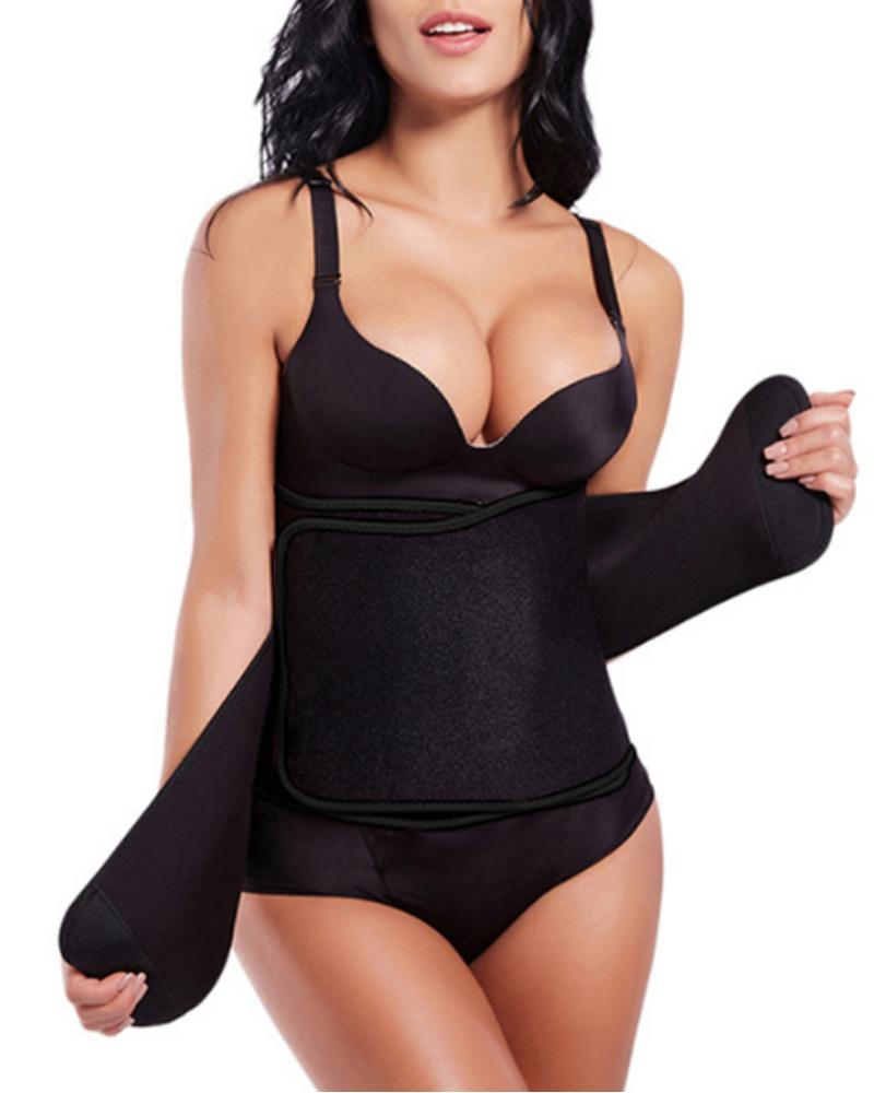

Body Shaping Waistband Tummy Control Waist Trainer Cincher Sports Fitness Corset Shapewear, Black