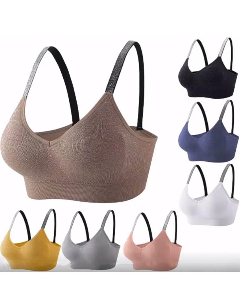 

Glitter Tape Patch Full Coverage Bra, Khaki