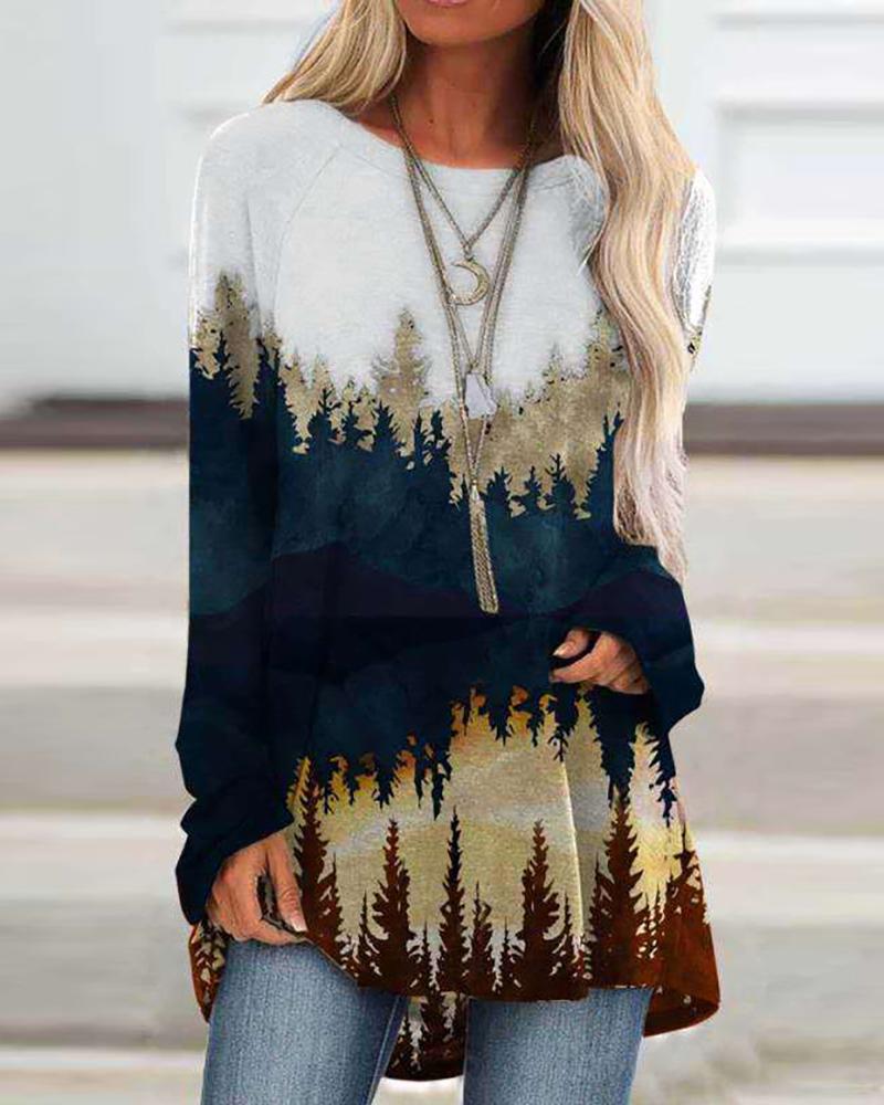 

Graphic Print Long Sleeve Sweatshirt, Style3