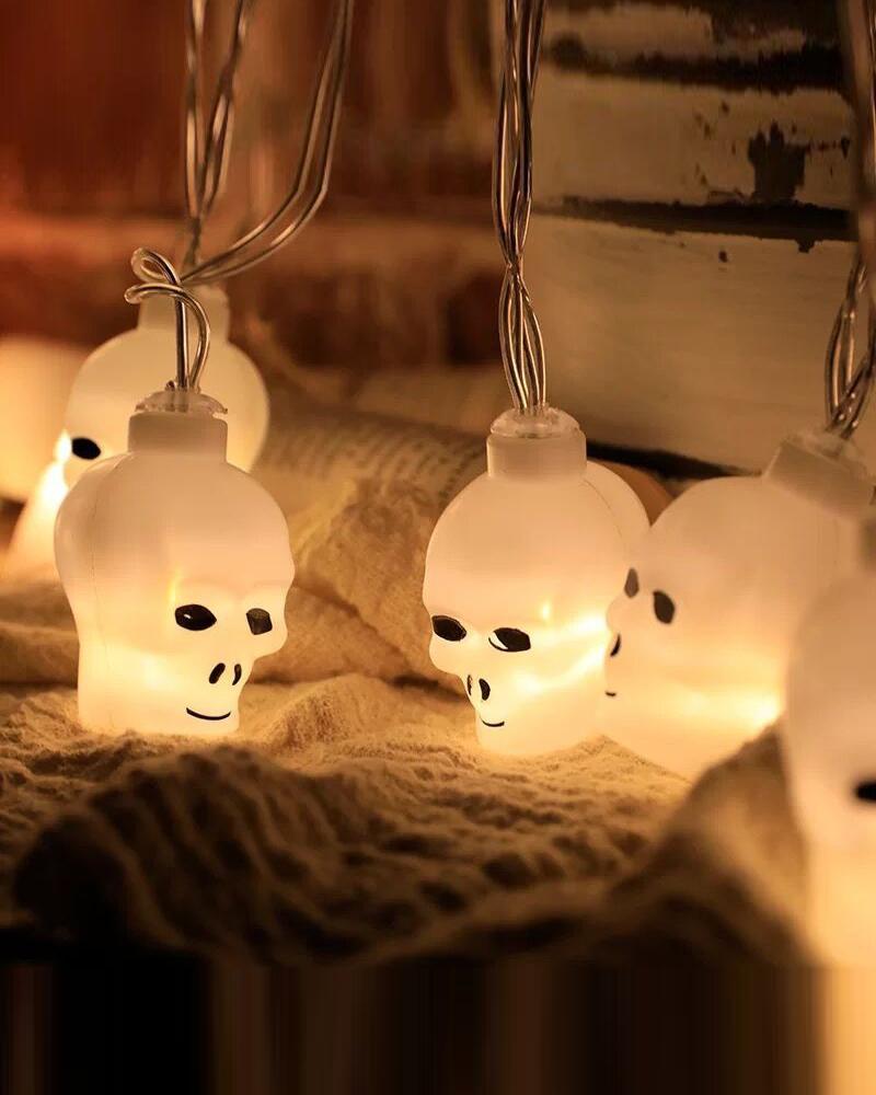 

Halloween String Lights Skull Waterproof Lights String Spooky Halloween Lights for Party Patio Indoor Outdoor, Style1
