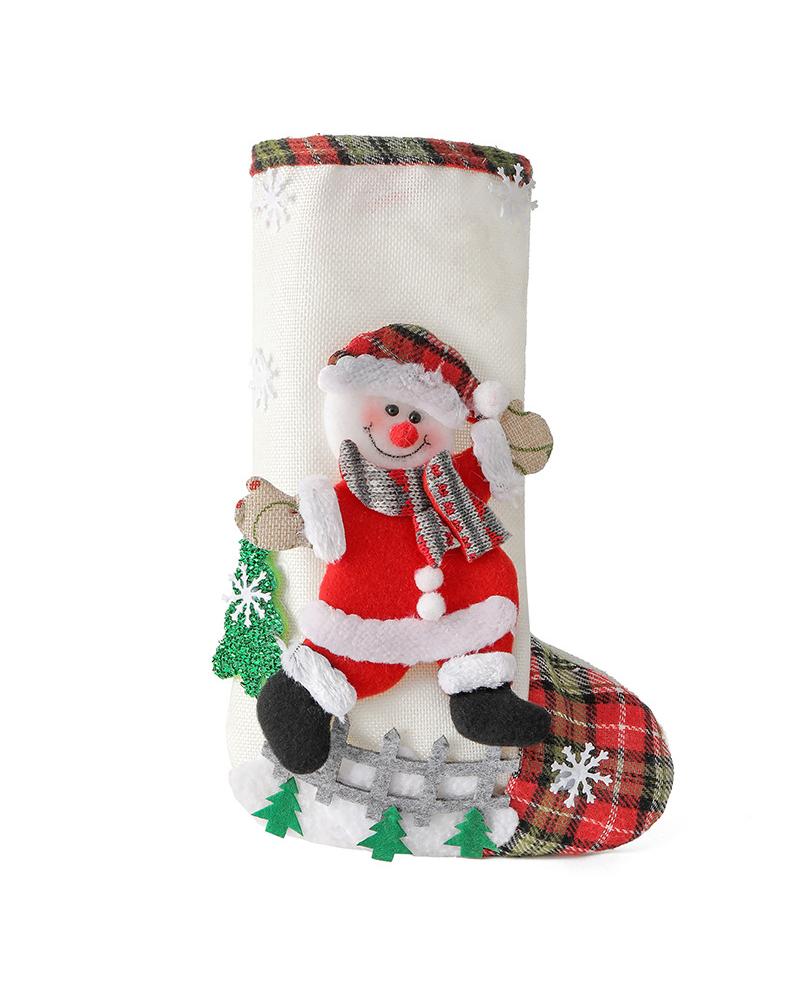

1pc Christmas Stocking Hanging Stocking Christmas Tree Decoration Ornament Decoration Spoon Fork Bag Kids Gift Party Supplies, Style2