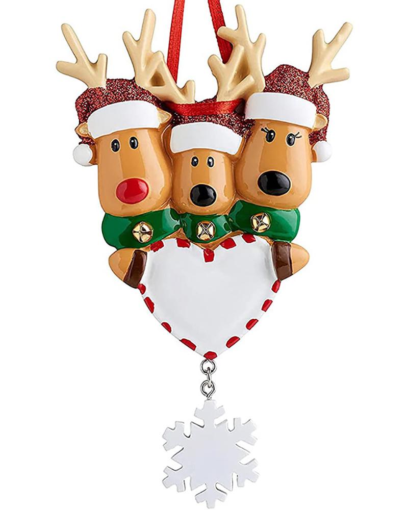 

Elk Family Ornaments Christmas Tree Ornaments DIY Personalised Family Christmas Tree Ornament, Style3