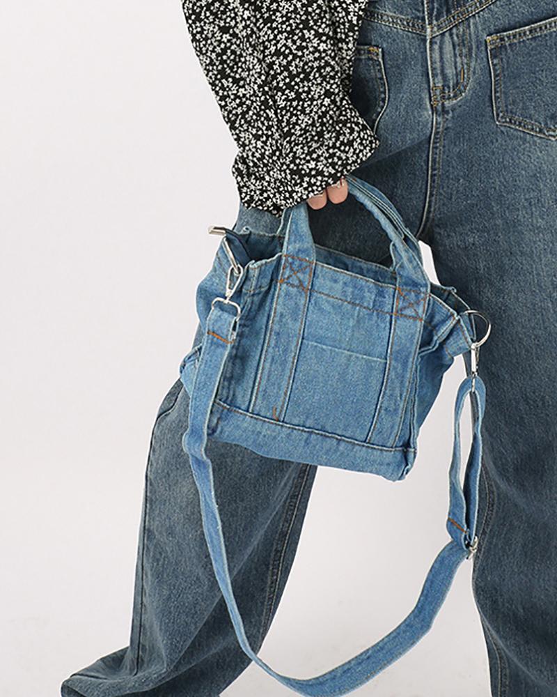 

Denim Simple Handbag Crossbody Bag, Blue