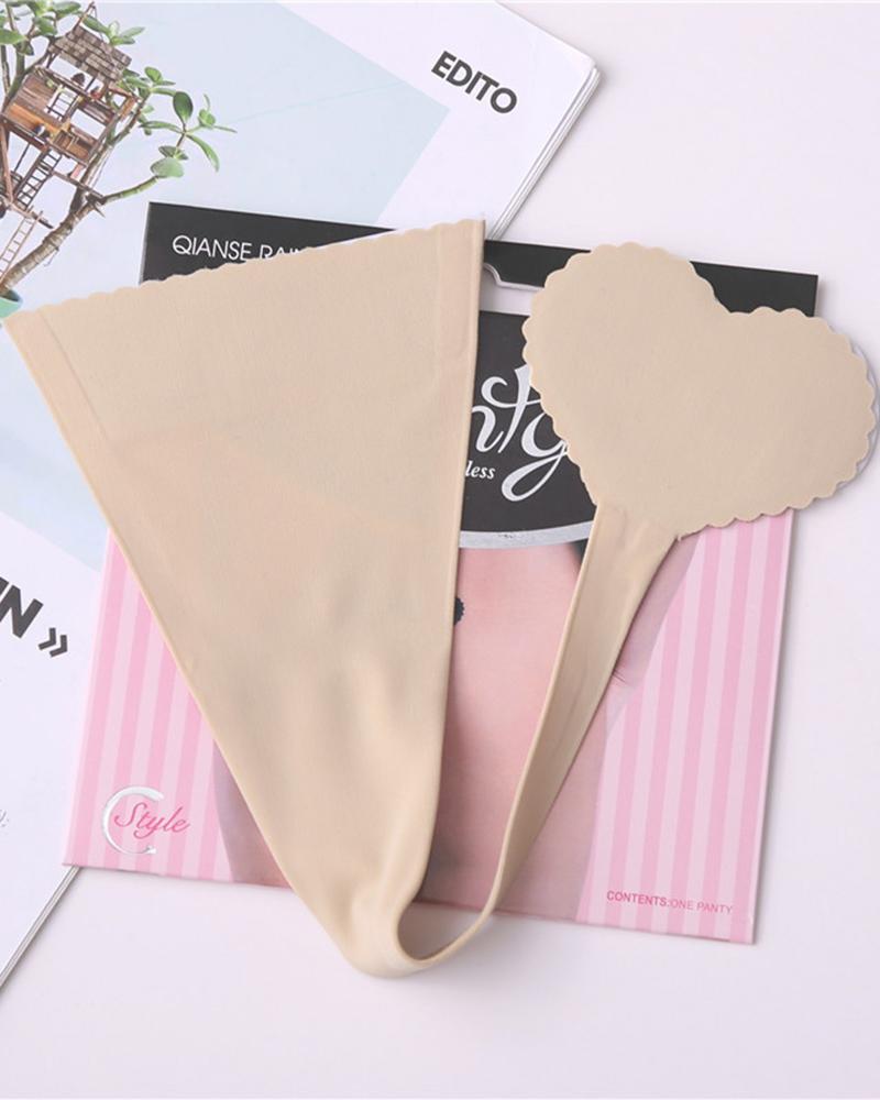 

Rimless Heart Shaped Thong Panty, Nude