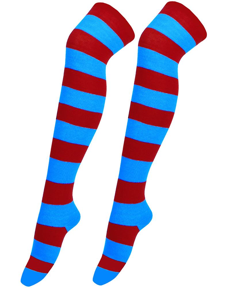 

Halloween Striped Cosplay Stockings, Blue