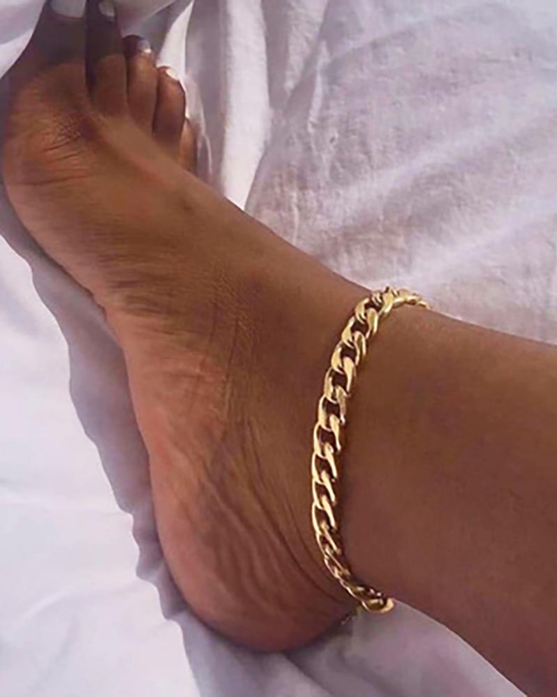 

Simple Chain Anklet, Gold