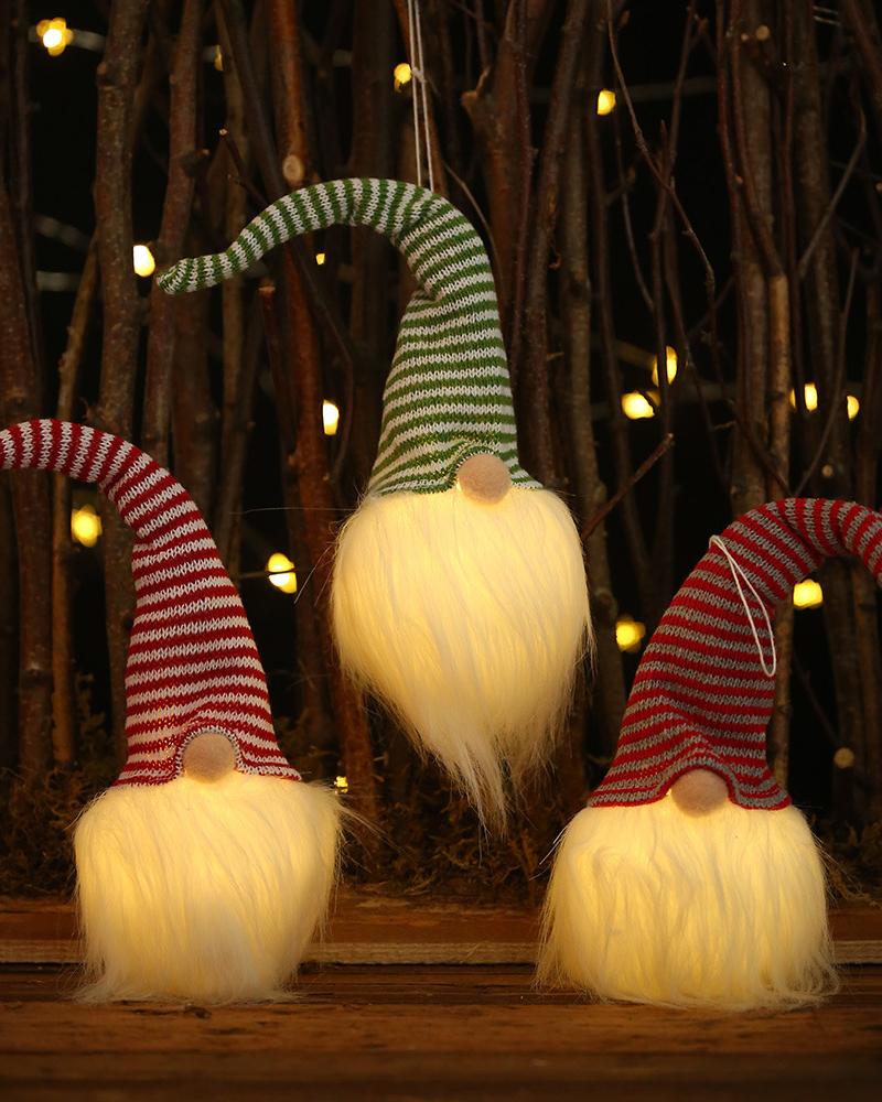 

LED Lightning Gnome Christmas Ornaments, Green