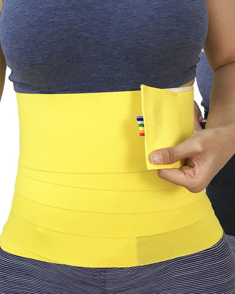 

Tummy Wrap Shapewear Waist Trainer Waistband Sports Fitness Corset Restraint Webbing Belt Belly Shaper, Yellow