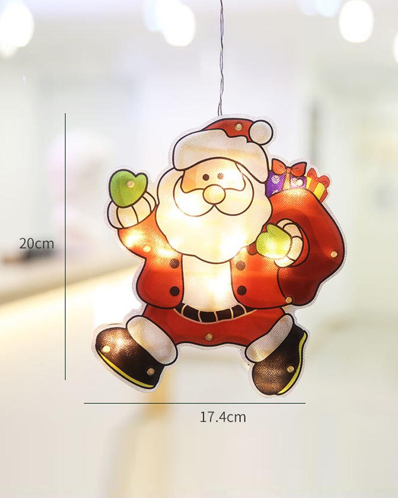 

1pc Christmas Window Light Decoration Battery Powered Merry Christmas LED Sucker Hanging Lamp Fireplace Indoor Outdoor Home Decor Ornament, Style4