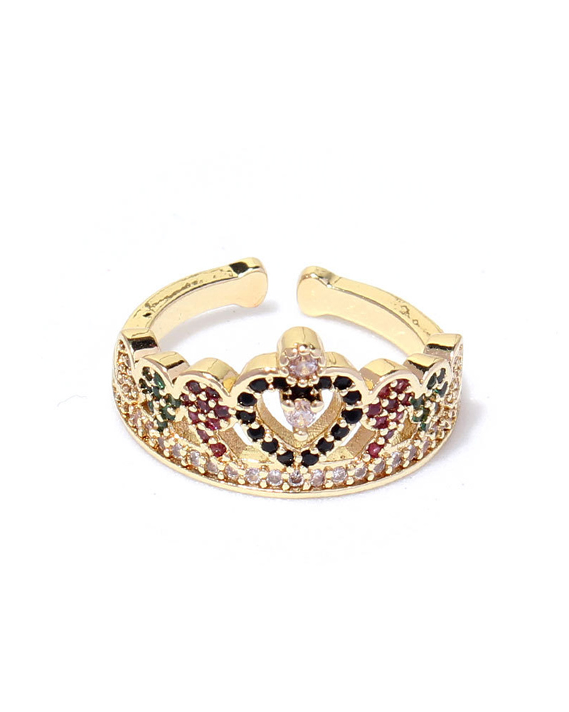 

Colorful Rhinestone Decor Cuff Ring, Style2