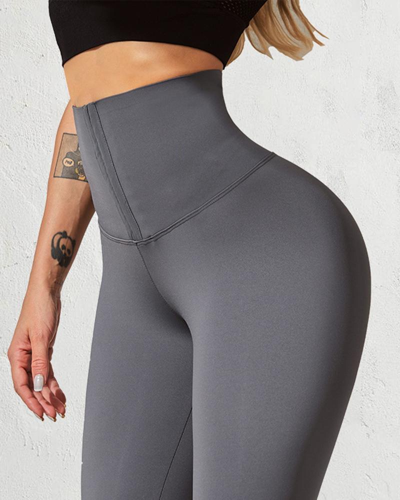 

High Waist Tummy Control Butt Lifting Yoga Pants, Gray