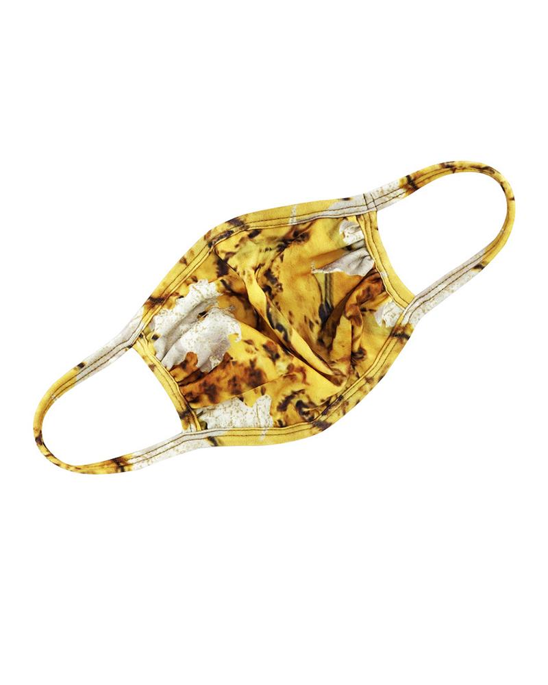 

Floral / Tie Dye Print Ear Loop Breathable Mouth Mask, Yellow