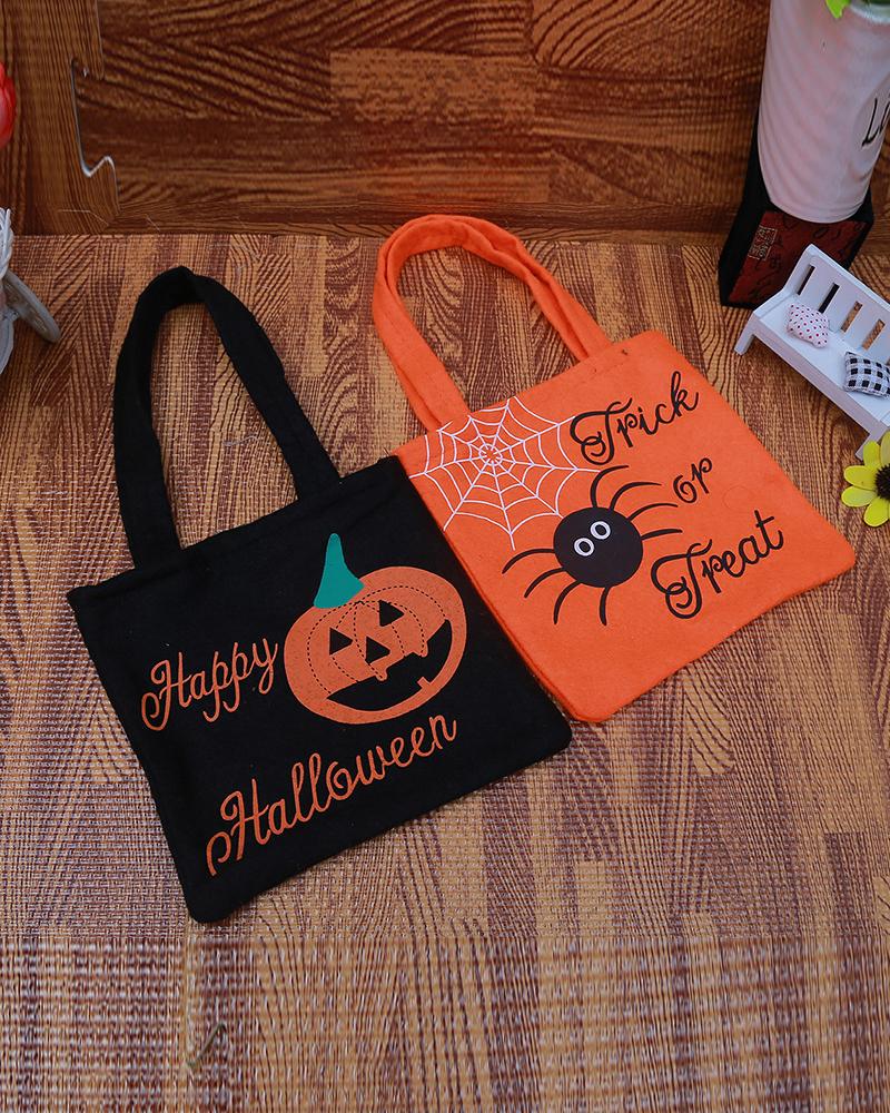 

Halloween Treat Bag Pumpkin Handbag Trick or Treat Goody Bags Kids Candy Snack Giving Bags Halloween Party Decoration Ornaments, Black