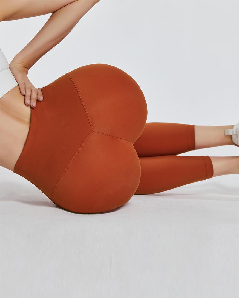 

High Waist Tummy Control Butt Lifting Yoga Pants, Red