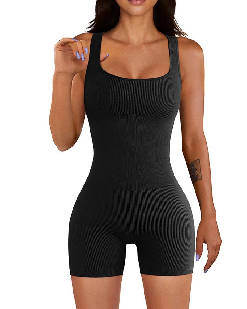 

Shapewear skinny sans manches avec coussinets de soutien-gorge amovibles, Black
