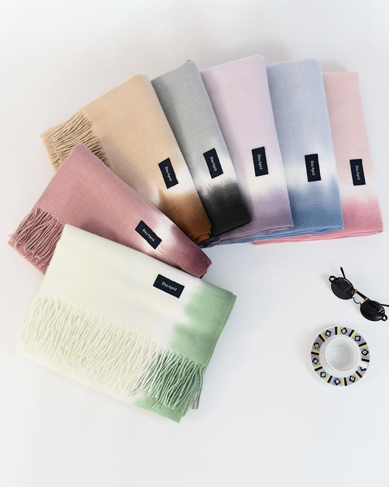 

Tassel Design Tied Dye Print Ombre Scarf, Style1