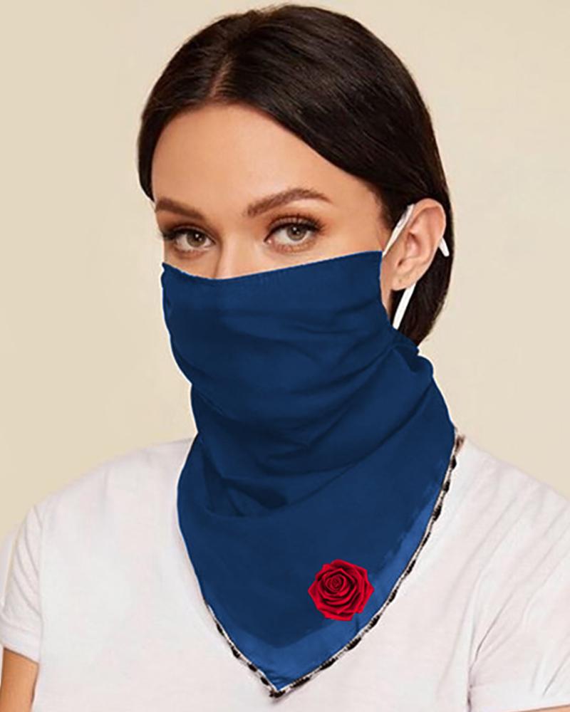 

Floral Print Breathable Ear Loop Face Cover, Blue